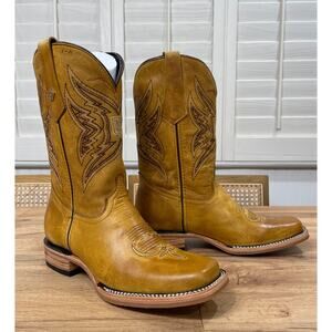 Hometown Men's Estilo Western Boots Tobacco Leather Size 10 NIB